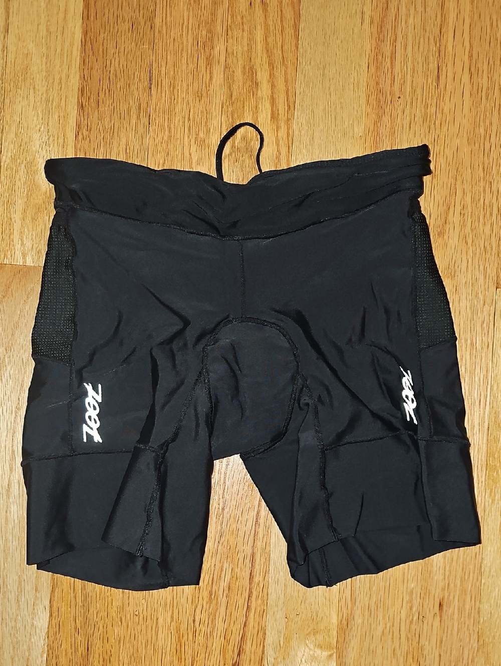 Zoot Black Women's Athletic Triathlon Shorts with White Logos